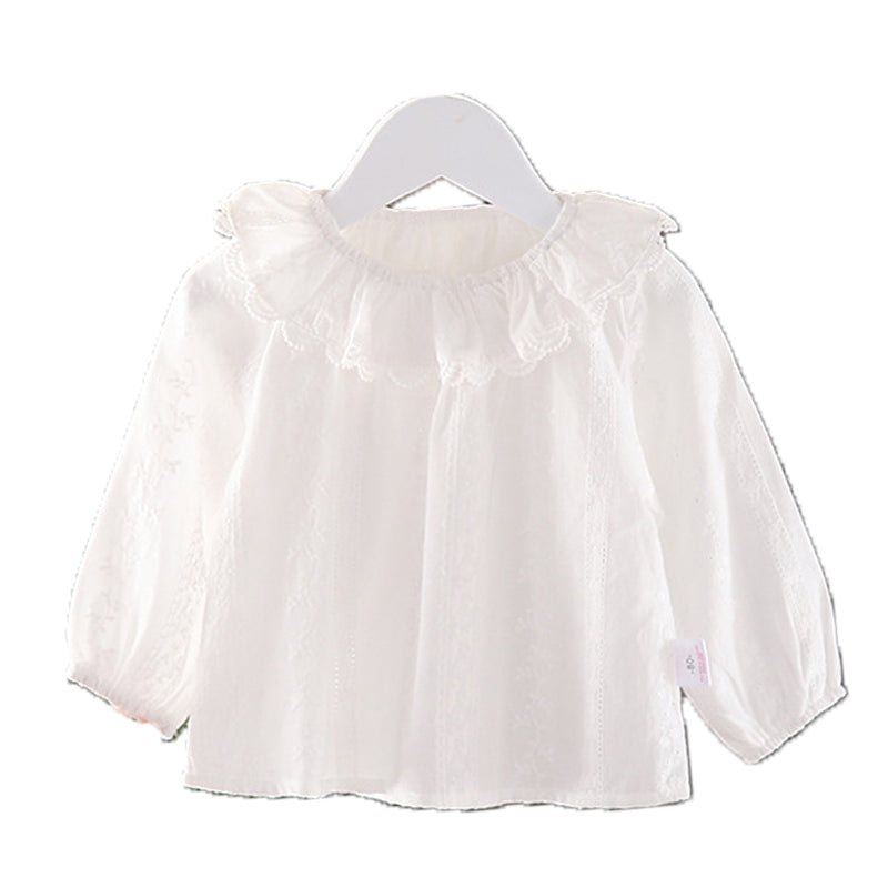 Baby Kid Girls Flower Embroidered Tops Wholesale 23010701