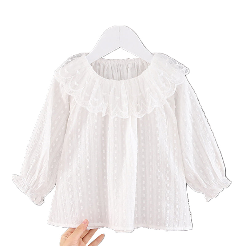 Baby Kid Girls Love heart Embroidered Tops Wholesale 23010705