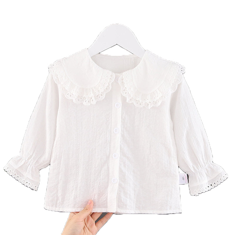 Baby Kid Girls Solid Color Tops Wholesale 23010706