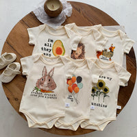 Load image into Gallery viewer, Baby Unisex Letters Animals Print Rompers Wholesale 230107109
