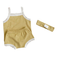 Load image into Gallery viewer, 3 Pieces Set Baby Girls Color-blocking Tank Tops Shorts And Bow Headwear Wholesale 230107124
