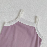 Load image into Gallery viewer, 3 Pieces Set Baby Girls Color-blocking Tank Tops Shorts And Bow Headwear Wholesale 230107124
