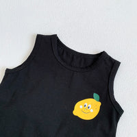 Load image into Gallery viewer, 2 Pieces Set Baby Unisex Fruit Print Tank Tops And Checked Shorts Wholesale 230107126
