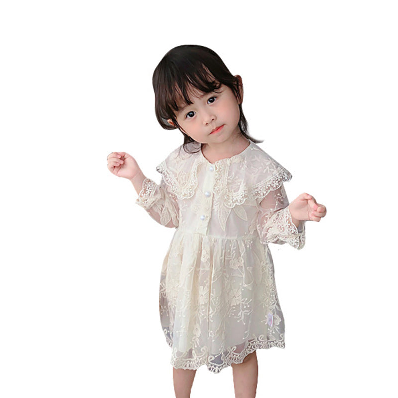 Baby Kid Girls Flower Lace Dresses Wholesale 23010713