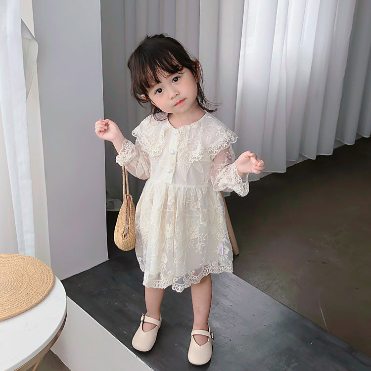 Baby Kid Girls Flower Lace Dresses Wholesale 23010713