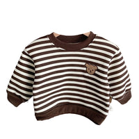 Load image into Gallery viewer, Baby Unisex Striped Animals Cartoon Embroidered Hoodies Swearshirts Wholesale 230107131
