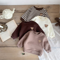 Load image into Gallery viewer, Baby Unisex Striped Animals Cartoon Embroidered Hoodies Swearshirts Wholesale 230107131
