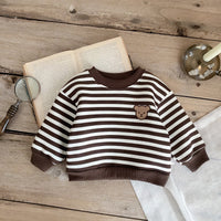 Load image into Gallery viewer, Baby Unisex Striped Animals Cartoon Embroidered Hoodies Swearshirts Wholesale 230107131
