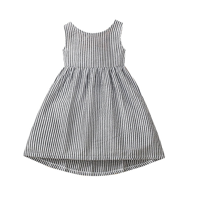 Baby Kid Girls Striped Dresses Wholesale 230107154