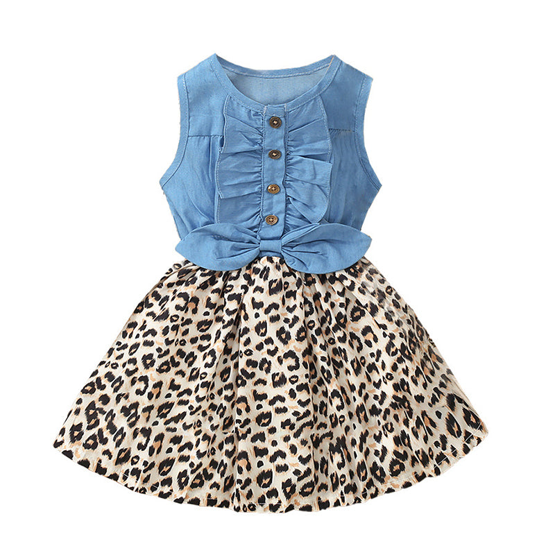 Baby Kid Girls Leopard print Dresses Wholesale 230107155