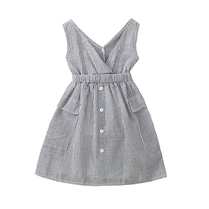 Baby Kid Girls Striped Dresses Wholesale 230107187