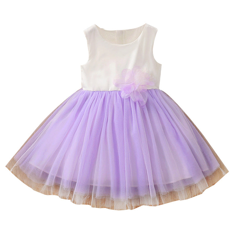 Kid Girls Color-blocking Dresses Wholesale 230107191