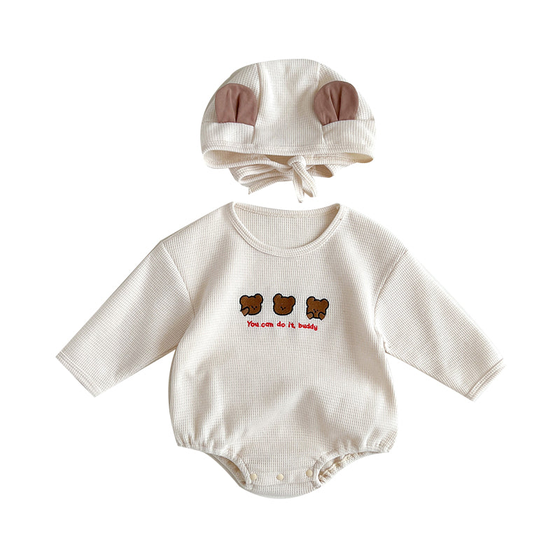 Baby Unisex Letters Cartoon Embroidered Rompers Wholesale 230107197