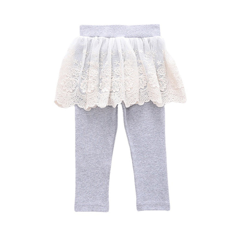 Baby Kid Girls Solid Color Lace Pants Leggings Wholesale 23010720
