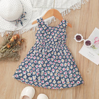 Load image into Gallery viewer, Baby Kid Girls Flower Bow Print Dresses Wholesale 230107207
