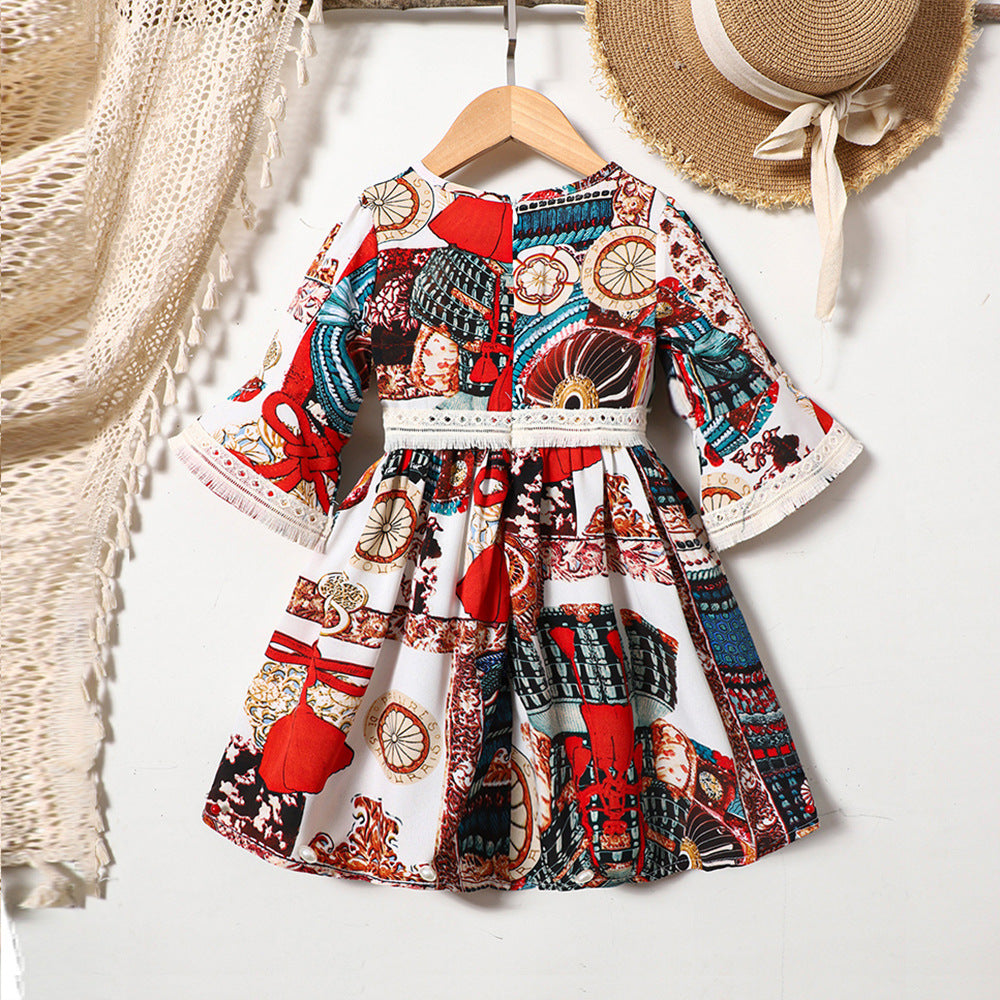 Baby Kid Girls Letters Print Dresses Wholesale 230107208