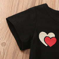 Load image into Gallery viewer, 2 Pieces Set Baby Kid Girls Love heart T-Shirts And Solid Color Skirts Wholesale 230107218
