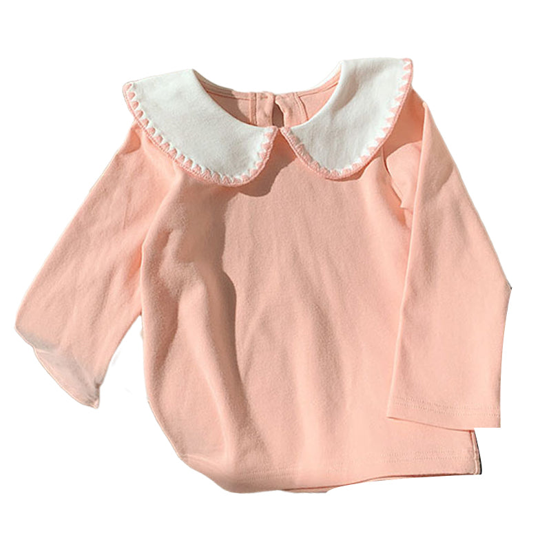 Baby Kid Girls Color-blocking Tops Wholesale 230107266