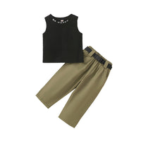 Load image into Gallery viewer, 2 Pieces Set Baby Kid Girls Letters Tank Tops And Solid Color Pants Wholesale 230107288
