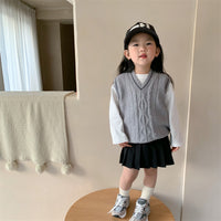 Load image into Gallery viewer, Baby Kid Girls Striped Crochet Vests Waistcoats Wholesale 230107297
