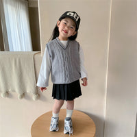 Load image into Gallery viewer, Baby Kid Girls Striped Crochet Vests Waistcoats Wholesale 230107297
