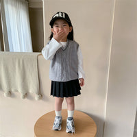 Load image into Gallery viewer, Baby Kid Girls Striped Crochet Vests Waistcoats Wholesale 230107297
