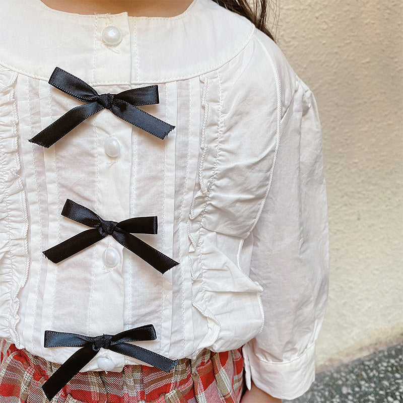 Baby Kid Girls Bow Tops Wholesale 23010732