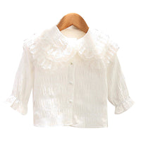 Load image into Gallery viewer, Baby Kid Girls Solid Color Lace Blouses Wholesale 23010735

