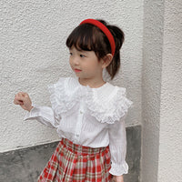 Load image into Gallery viewer, Baby Kid Girls Solid Color Lace Blouses Wholesale 23010735
