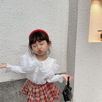 Load image into Gallery viewer, Baby Kid Girls Solid Color Lace Blouses Wholesale 23010735
