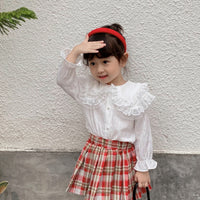 Load image into Gallery viewer, Baby Kid Girls Solid Color Lace Blouses Wholesale 23010735
