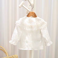 Load image into Gallery viewer, Baby Kid Girls Solid Color Lace Blouses Wholesale 23010735
