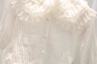 Load image into Gallery viewer, Baby Kid Girls Solid Color Lace Blouses Wholesale 23010735
