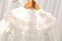 Load image into Gallery viewer, Baby Kid Girls Solid Color Lace Blouses Wholesale 23010735
