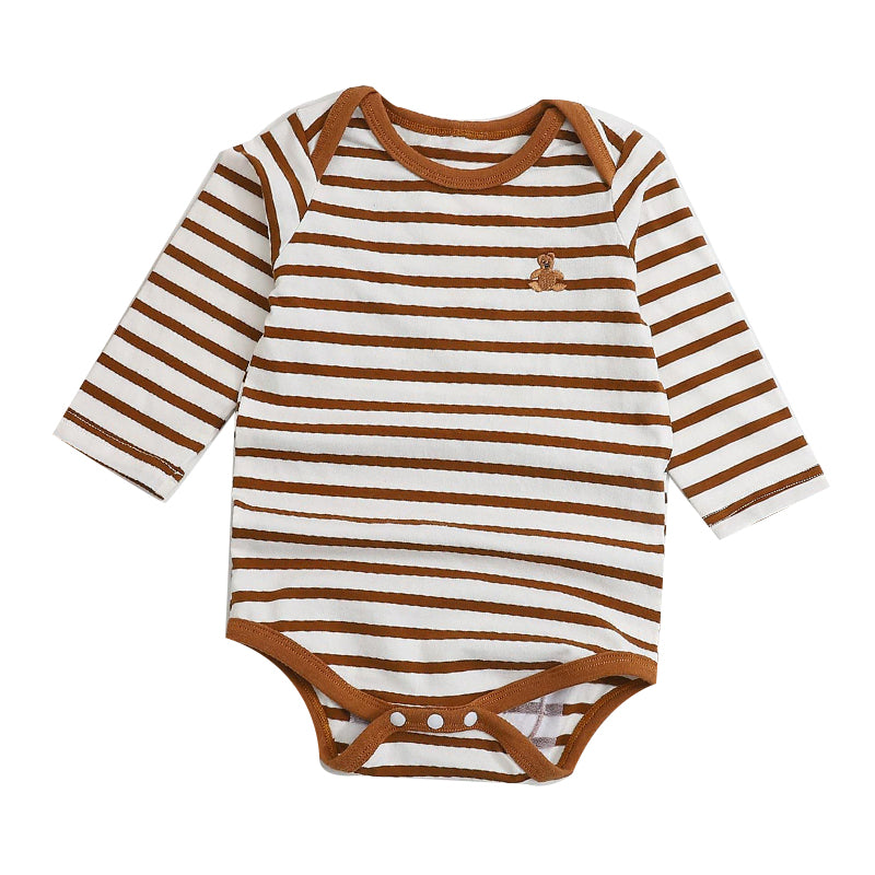 Baby Unisex Striped Cartoon Rompers Wholesale 23010771