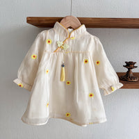 Load image into Gallery viewer, Baby Kid Girls Flower Embroidered Dresses Wholesale 23010776

