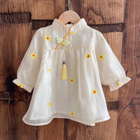 Load image into Gallery viewer, Baby Kid Girls Flower Embroidered Dresses Wholesale 23010776
