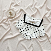 Load image into Gallery viewer, Baby Girls Polka dots Embroidered Rompers Wholesale 23010779
