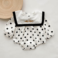 Load image into Gallery viewer, Baby Girls Polka dots Embroidered Rompers Wholesale 23010779
