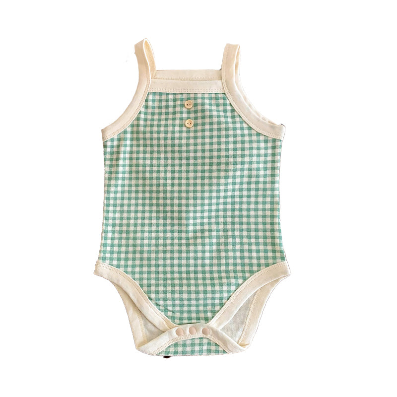 Baby Girls Checked Rompers Wholesale 23010784