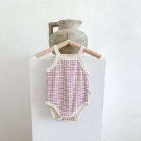 Load image into Gallery viewer, Baby Girls Checked Rompers Wholesale 23010784
