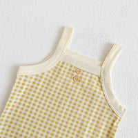 Load image into Gallery viewer, Baby Girls Checked Rompers Wholesale 23010784
