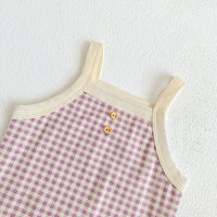 Load image into Gallery viewer, Baby Girls Checked Rompers Wholesale 23010784
