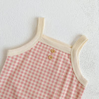 Load image into Gallery viewer, Baby Girls Checked Rompers Wholesale 23010784
