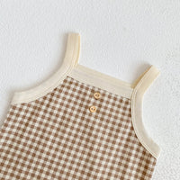 Load image into Gallery viewer, Baby Girls Checked Rompers Wholesale 23010784
