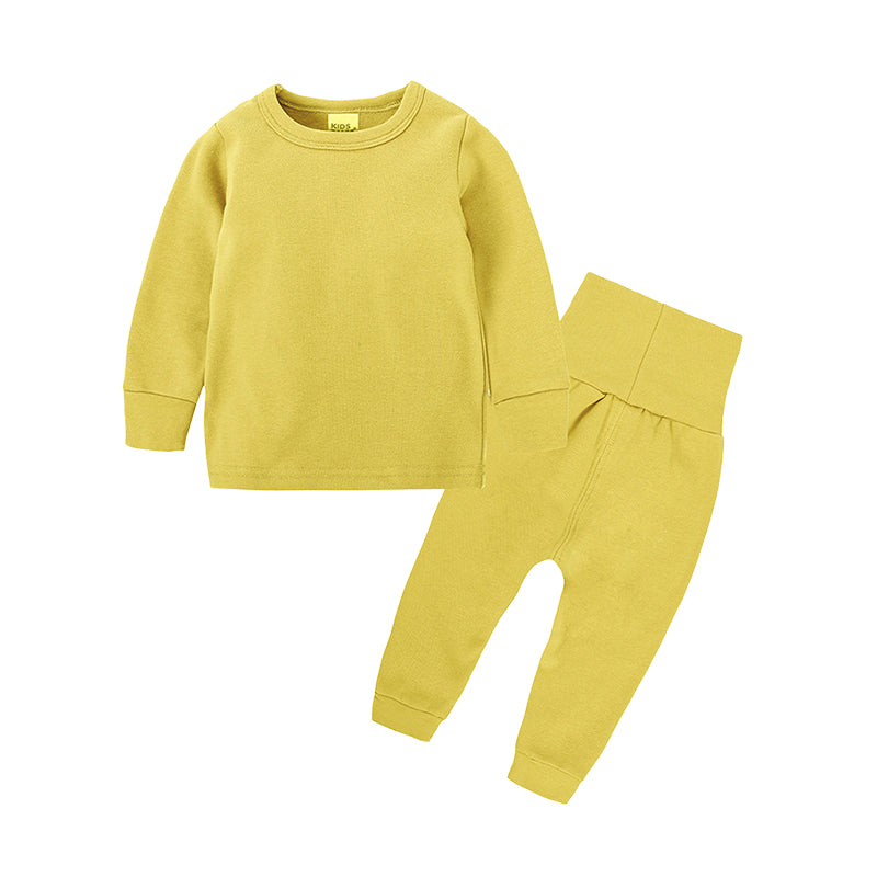 2 Pieces Set Baby Kid Unisex Solid Color Tops And Pants Wholesale 23011002
