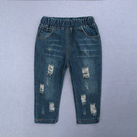 Load image into Gallery viewer, 2 Pieces Set Baby Kid Boys Color-blocking Shirts And Ripped Jeans Wholesale 23011003
