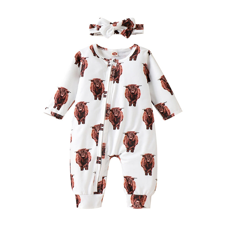 Baby Unisex Animals Print Jumpsuits Wholesale 230110108