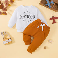 Load image into Gallery viewer, 2 Pieces Set Baby Kid Boys Letters Hoodies Swearshirts And Solid Color Pants Wholesale 230110118

