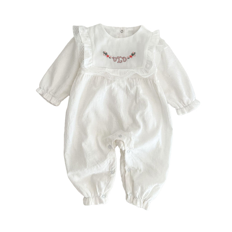 Baby Girls Flower Embroidered Jumpsuits Wholesale 230110119